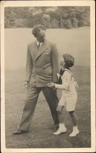 Ak König Leopold III. von Belgien, le Prince Baudouin