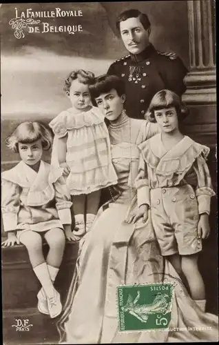 Ak Famille Royale de Belgique, König Albert I. von Belgien, Elisabeth, Leopold, Charles, Marie José