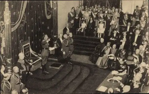 Ak Bruxelles Brüssel, L'Avenement du Roi Leopold III, la Seance Solennelles au Palais de la Nation