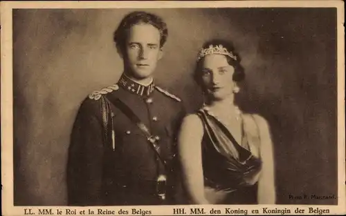Ak König Leopold III von Belgien, Astrid von Schweden