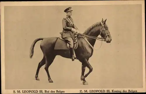 Ak König Leopold III von Belgien, Pferd