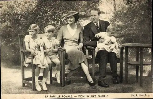 Ak Château Stuyvenberg, König Leopold III. von Belgien, Astrid von Schweden, Kinder