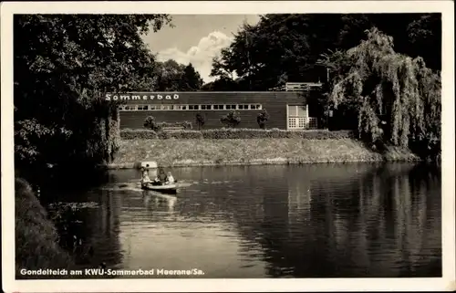 Ak Meerane in Sachsen, Gondelteich am KWU Sommerbad