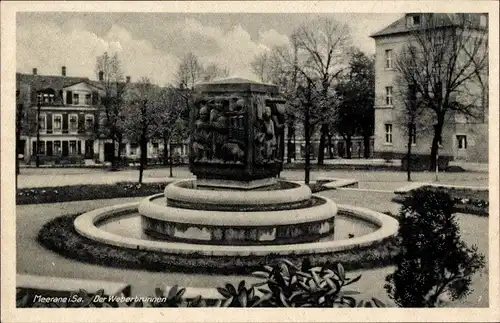 Ak Meerane in Sachsen, Weberbrunnen