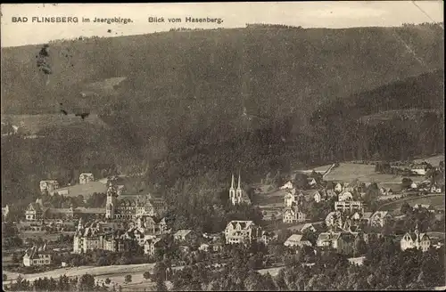 Ak Świeradów Zdrój Bad Flinsberg Schlesien, Blick vom Hasenberg