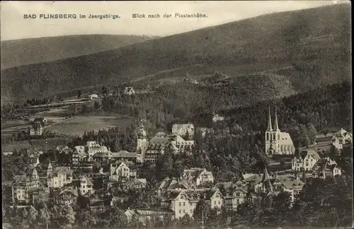 Ak Świeradów Zdrój Bad Flinsberg Schlesien, Blick nach der Piastenhöhe