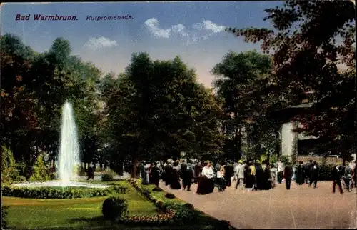 Ak Cieplice Śląskie Zdrój Bad Warmbrunn Riesengebirge Schlesien, Kurpromenade