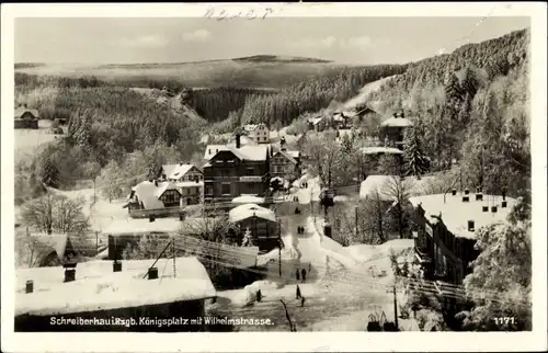 Ak Szklarska Poręba Schreiberhau Riesengebirge Schlesien, Königsplatz, Wilhelmstraße