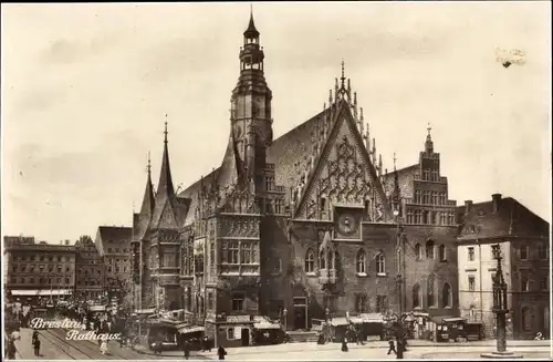 Ak Wrocław Breslau Schlesien, Rathaus