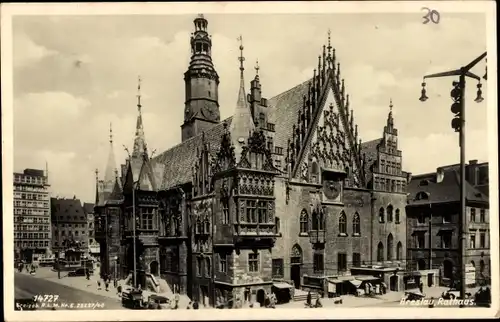 Ak Wrocław Breslau Schlesien, Rathaus