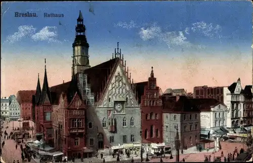 Ak Wrocław Breslau Schlesien, Rathaus