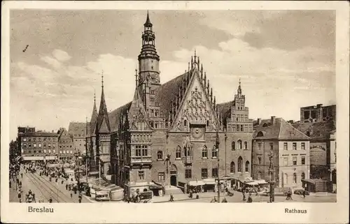 Ak Wrocław Breslau Schlesien, Rathaus