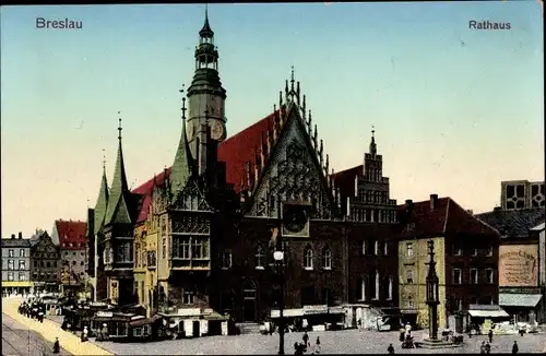 Ak Wrocław Breslau Schlesien, Rathaus