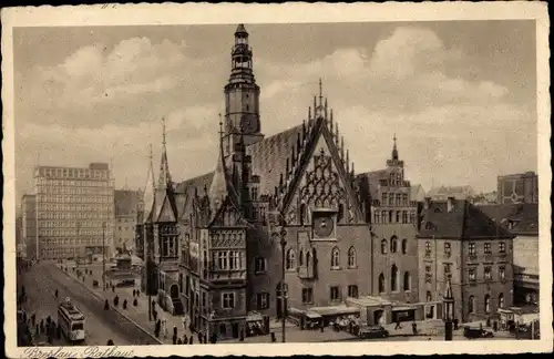 Ak Wrocław Breslau Schlesien, Rathaus