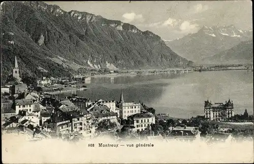 Ak Montreux Kanton Waadt Schweiz, vue generale