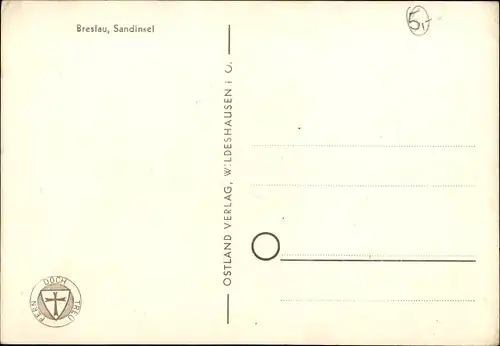 Ak Wrocław Breslau Schlesien, Sandinsel