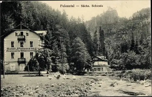 Ak Hohnstein Polenztal Sächs. Schweiz, Hotel Polenztal