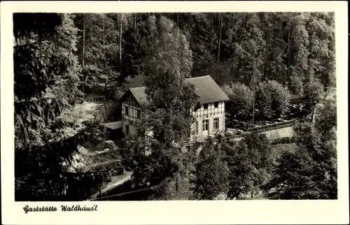 Ak Bad Schandau Sächsische Schweiz, Kirnitzschtal, Gaststätte Waldhäusl