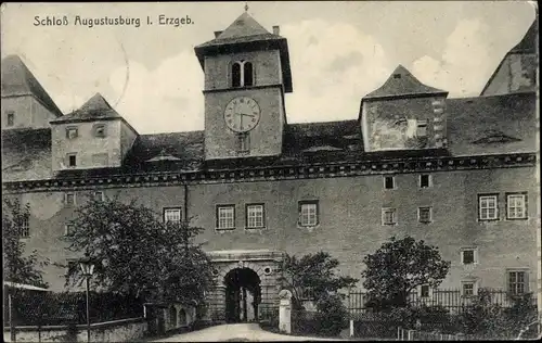 Ak Augustusburg im Erzgebirge, Schloss, Tor