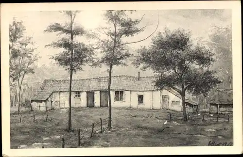 Ak Gelderland Niederlande, Wohnhaus, Gehöft