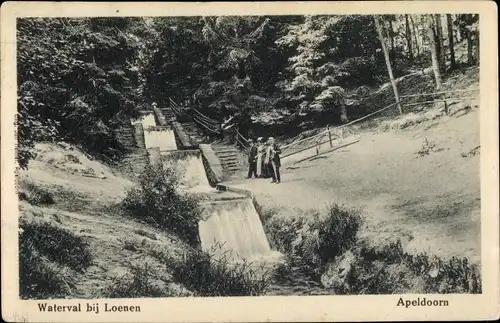 Ak Apeldoorn Gelderland, Waterval bij Loenen