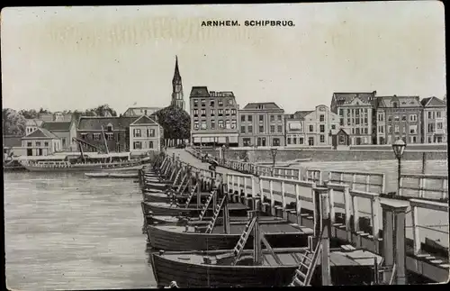 Ak Arnhem Gelderland Niederlande, Schipbrug