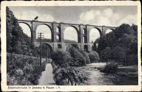 Ak Jocketa Pöhl im Vogtland, Elstertalbrücke