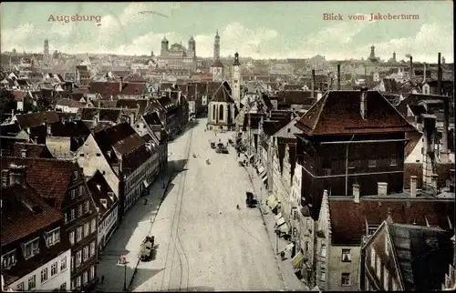 Ak Augsburg in Schwaben, Blick vom Jakoberturm