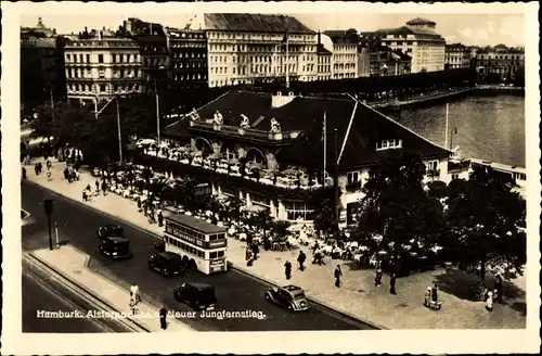 Ak Hamburg Mitte Altstadt, Neuer Jungfernstieg, Alsterpavillon