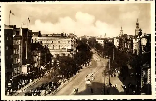 Ak Hamburg Mitte St. Pauli, Reeperbahn, Straßenbahn