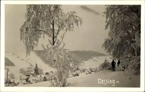 Ak Geising Altenberg im Erzgebirge, Winter Panorama