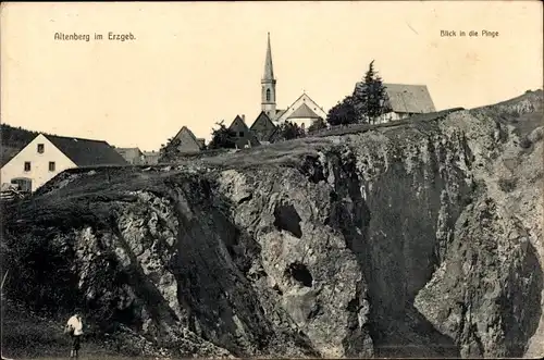 Ak Altenberg im Erzgebirge, Blick in die Pinge