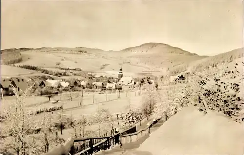 Ak Geising Altenberg im Erzgebirge, Panorama, Winter