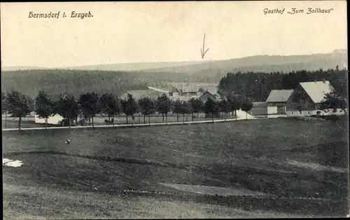 Ak Hermsdorf im Erzgebirge, Gasthof Zum Zollhaus, Panorama vom Ort