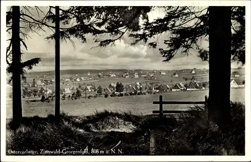 Ak Zinnwald Georgenfeld Altenberg im Erzgebirge, Panorama vom Ort