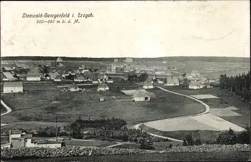 Ak Zinnwald Georgenfeld Altenberg im Erzgebirge, Panorama vom Ort