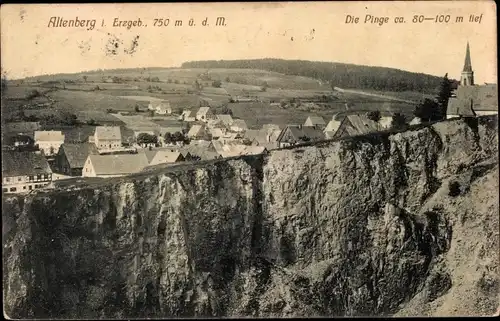 Ak Altenberg im Erzgebirge, Blick in die Pinge