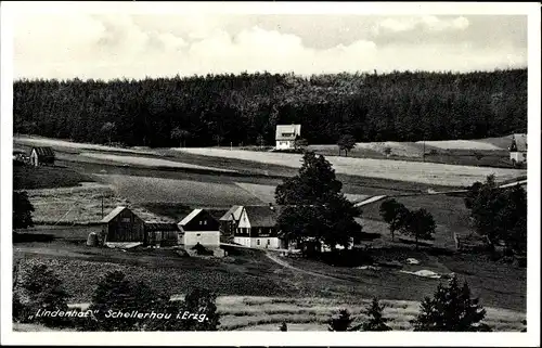 Ak Schellerhau Altenberg im Erzgebirge, Fremdenheim Lindenhof, Panorama vom Ort