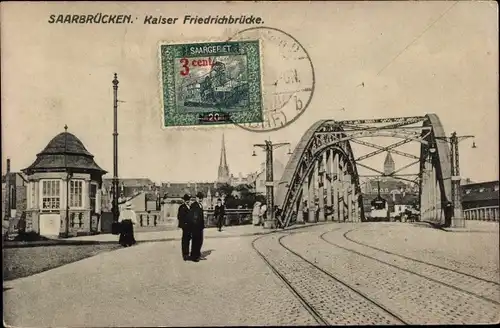 Ak Saarbrücken im Saarland, Kaiser Friedrichbrücke