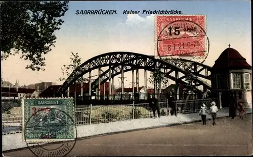 Ak Saarbrücken im Saarland, Kaiser Friedrichbrücke