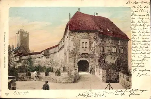 Ak Lutherstadt Eisenach in Thüringen, Wartburg, Eingang