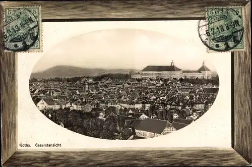 Präge Passepartout Ak Gotha in Thüringen, Gesamtansicht, Bilderrahmen