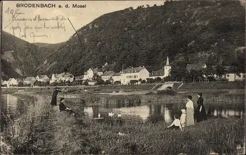 Ak Brodenbach an der Mosel, Uferpartie