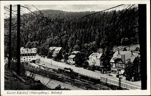 Ak Kipsdorf Altenberg im sächsischen Erzgebirge, Blick auf den Bahnhof