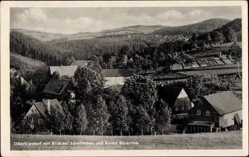 Ak Oberkipsdorf Altenberg im Erzgebirge, Blick auf Schellerhau und Bärenfels