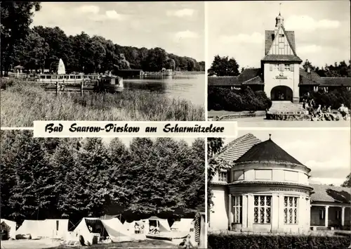 Ak Pieskow Bad Saarow in der Mark, Scharmützelsee, Zeltlager, Teilansichten