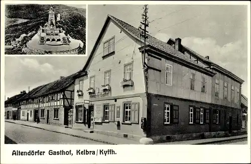 Ak Kelbra am Kyffhäuser, Altendörfer Gasthof, Kaiser-Wilhelm-Denkmal