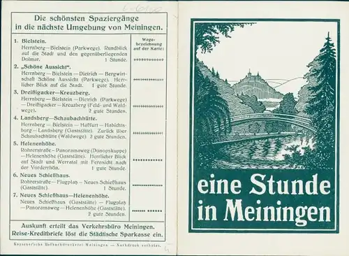 Landkarten Klapp Ak Meiningen in Thüringen, Spazierwege um die Stadt