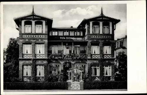 Ak Ostseebad Ahlbeck Heringsdorf auf Usedom, Pension Villa Elfriede, Strandpromenade