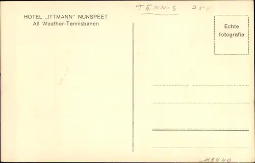 Ak Nunspeet Gelderland, Hotel Ittmann, Tennisplatz